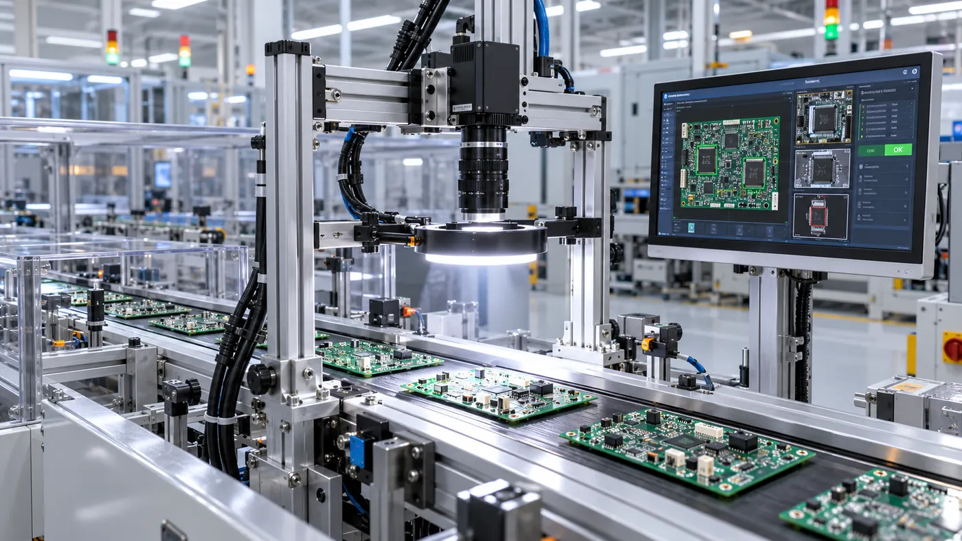使用 FA 定焦镜头进行 3C 电子 PCB AOI 与 SMT 检测