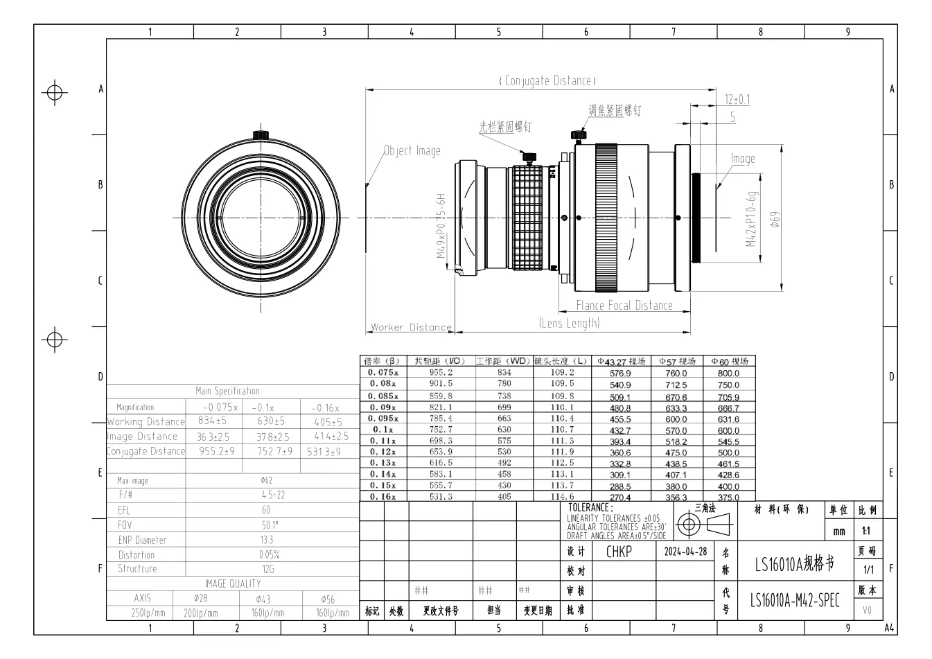 LS16010A-unifoc dimensioned drawing and specification sheet