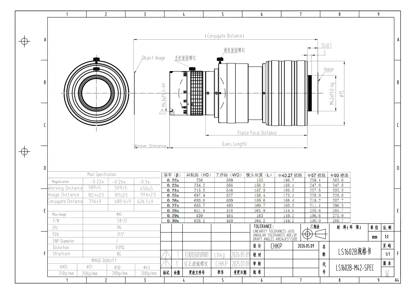 LS1602B dimensioned drawing