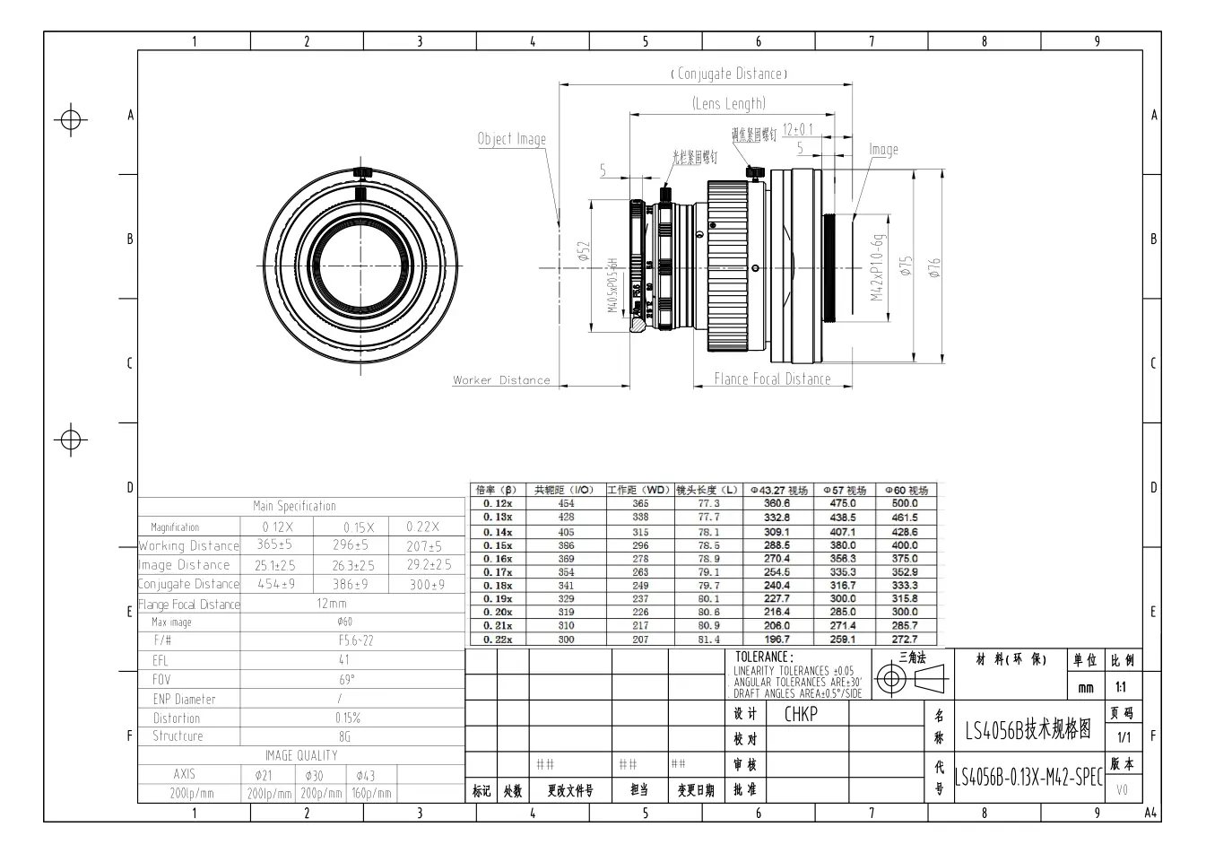 LS4056B-0.13X dimensioned drawing and specification sheet